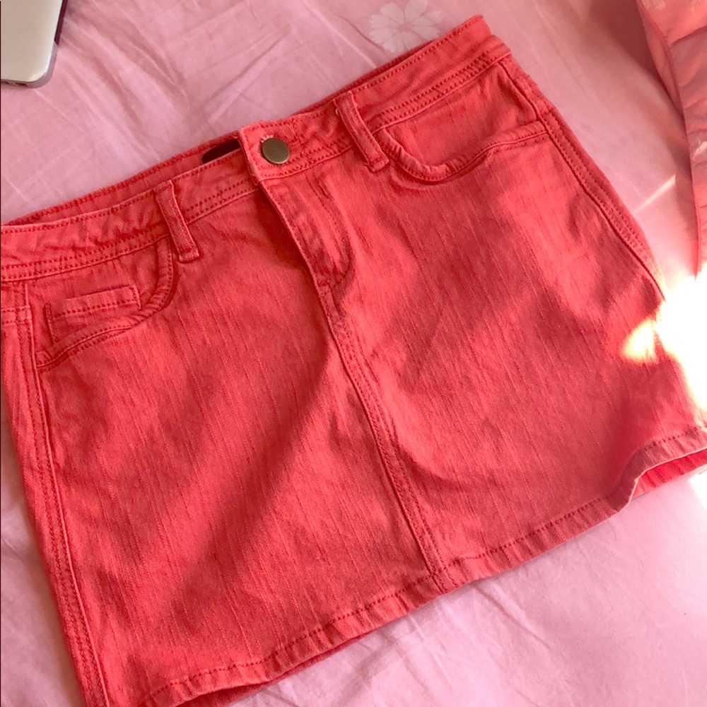 Aqua pink mini skirt